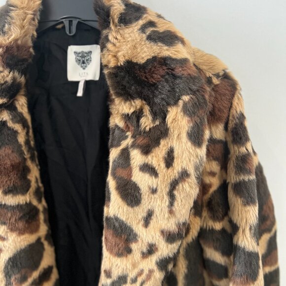 Faux Fur Animal Print Coat - Picture 2 of 4